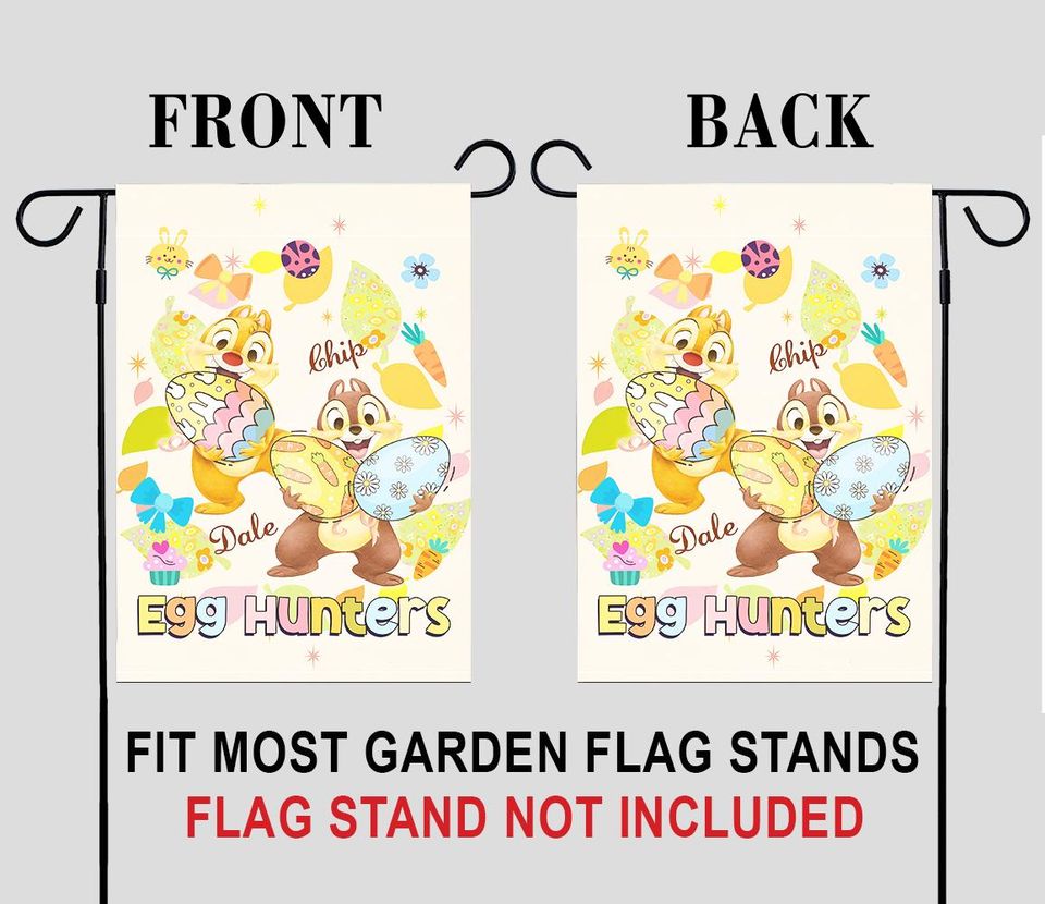 Easter Garden Flag,Chip and Dale Carrying Easter Eggs Design