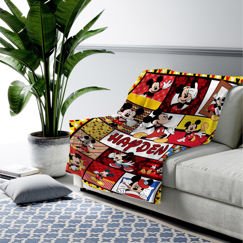 Personalized Mickey Mouse Blanket Mickey Blanket Mickey Mouse Birthday Gifts