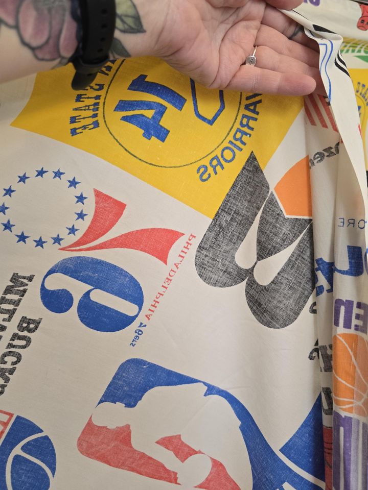 Vintage bibb nba basketball bedsheet 1970s