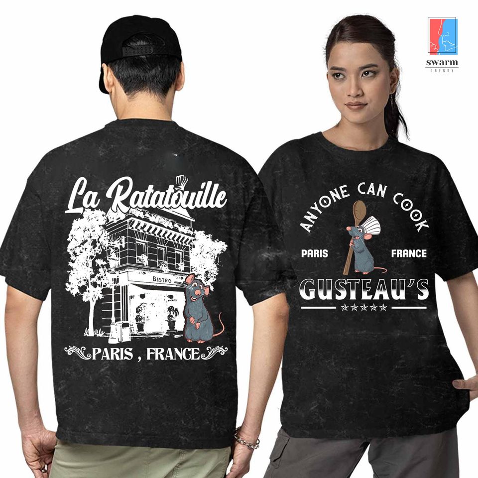 Vintage La Ratatouille Double Sided Mineral Wash T-Shirt