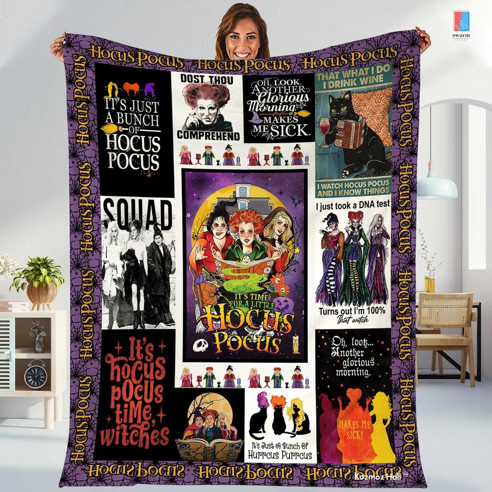 Disneyland Hocus Poucs Blanket, Sanderson Sisters Blanket, It's Just A Bunch Blanket, Halloween Witch Blanket, Custom Blanket