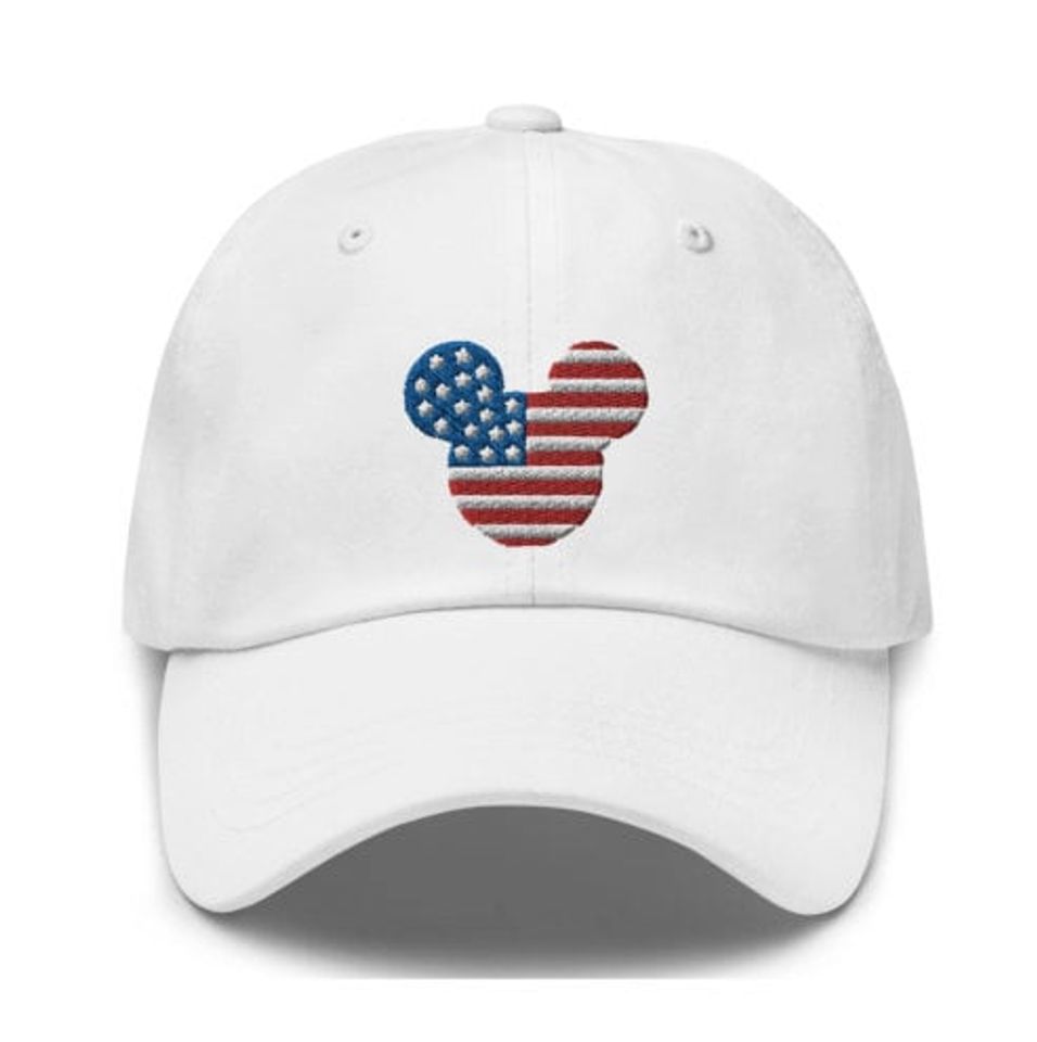 Mickey American Flag Embroidered Baseball Cap