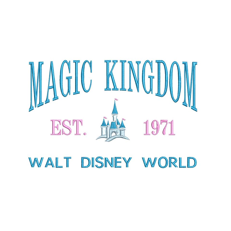 Magic Kingdom Machine Embroidery Design. Established 1971