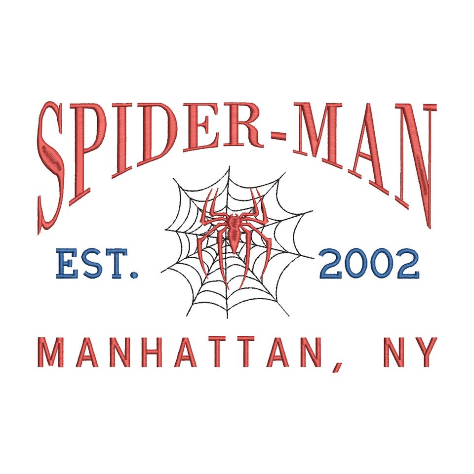 Spider-Man Machine Embroidery Design. Established 2002. Varsity Sweatshirt