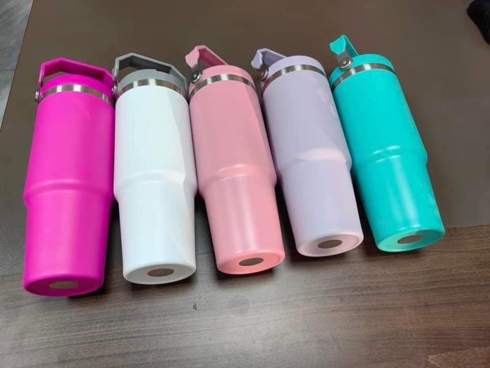 Cute Purple Kuromi 30oz Flip Straw Water Bottle with Handle