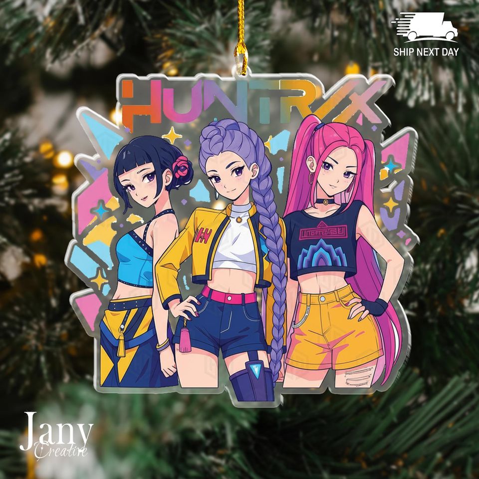 HUNTRIX Kpop Demon Hunter Ornament, Huntrix ornament  Acrylic Keepsake