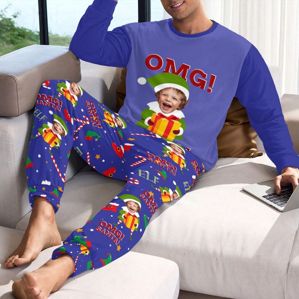 Custom Face Christmas Pajama Set: Personalized Elf Pajamas