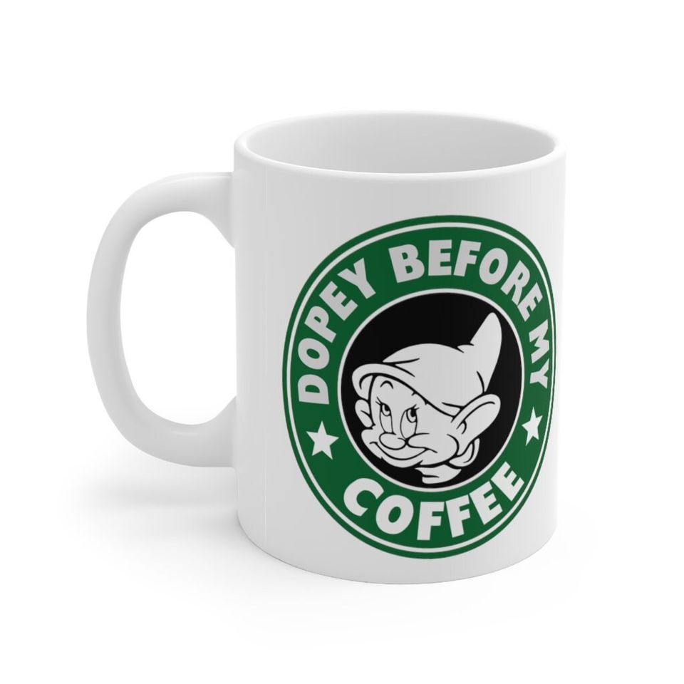 Disney Dopey Before Coffee  starbucks Funny Mug Disney fan gift
