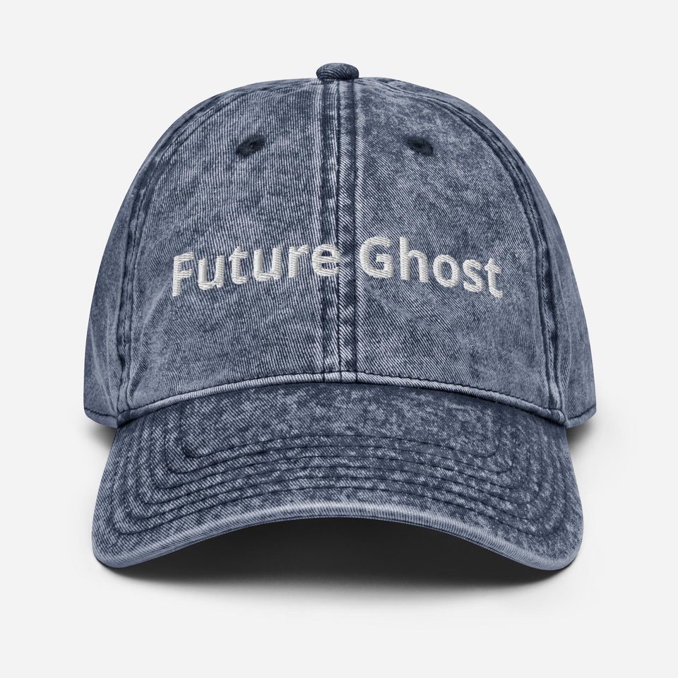 Future Ghost embroidered Vintage Cotton Twill Cap, Halloween Hat, Funny Hat