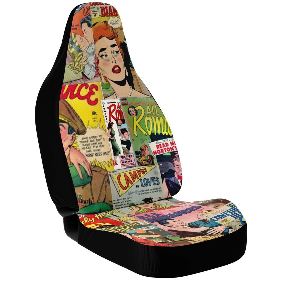 1950s Romance Comic Art - Car Seat Covers