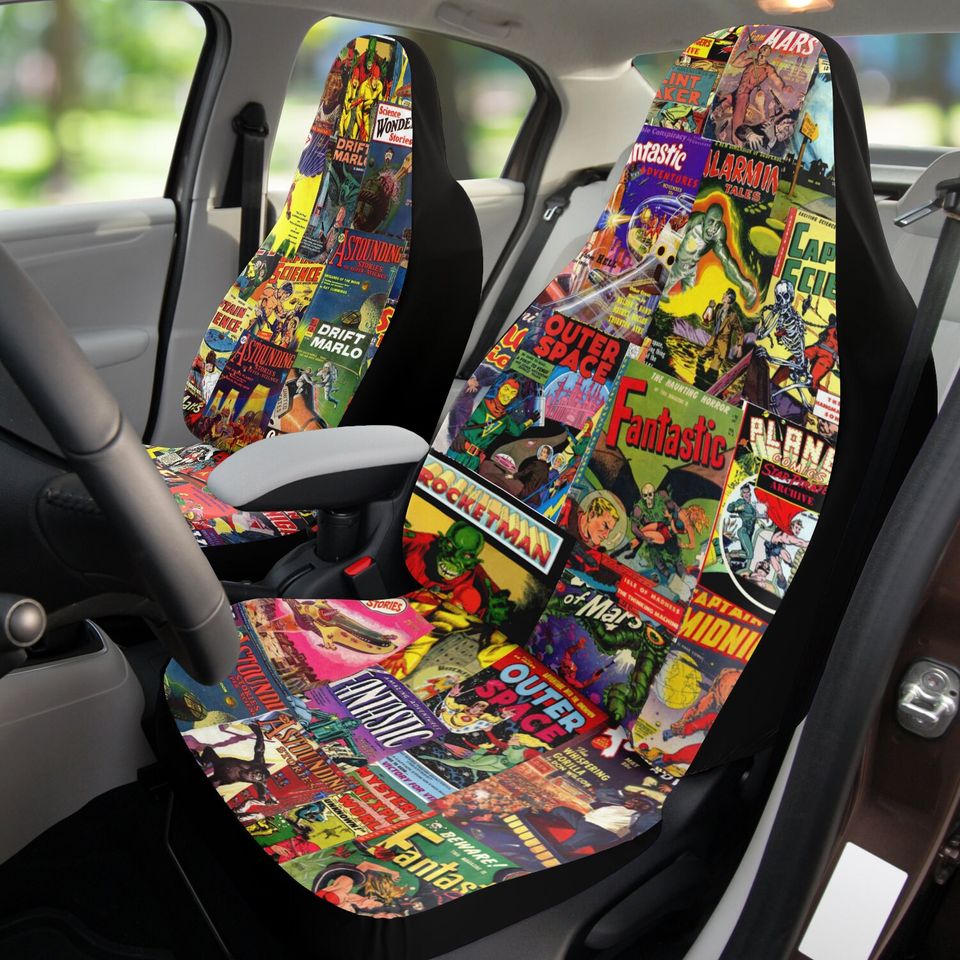 1950s Sci Fi Comic Art - Car Seat Covers