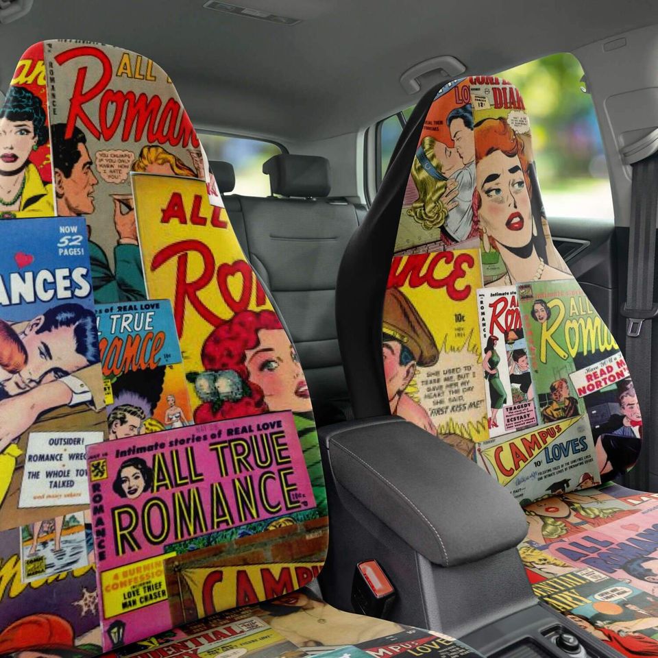 1950s Romance Comic Art - Car Seat Covers