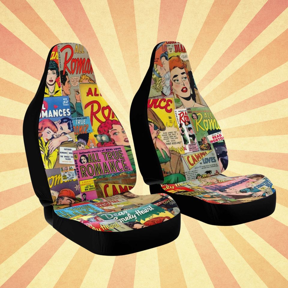 1950s Romance Comic Art - Car Seat Covers