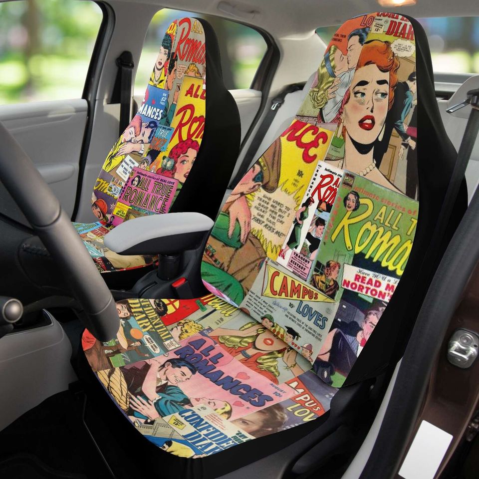 1950s Romance Comic Art - Car Seat Covers