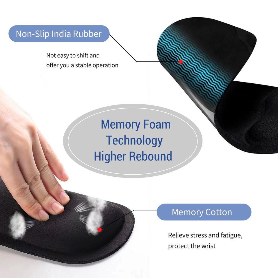 Custom Photo Logo Mouse Pad with Wrist Support Personalized Ergonomic Office Accessory