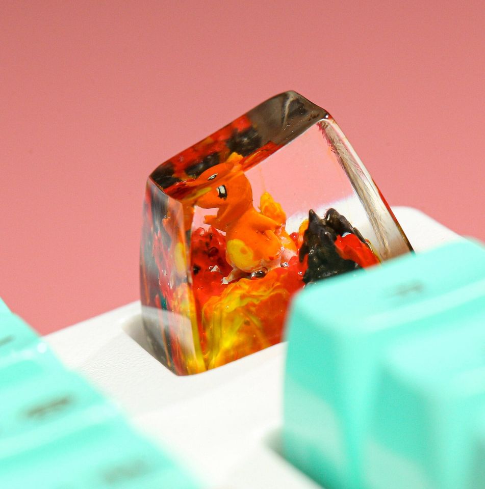 Charmander PKM Artisan Keycap, Spacebar Keycap, Keycap Set, Cute Keycap
