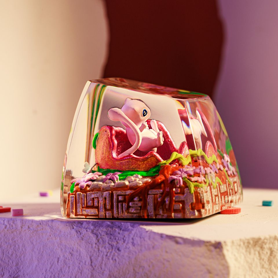 Custom MEW ANIME Artisan Keycap, Spacebar Keycap, Keycap Set, Cute Keycap