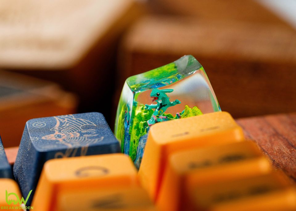 Rayquaza PKM Artisan Keycap, Spacebar Keycap, Keycap Set, Cute Keycap