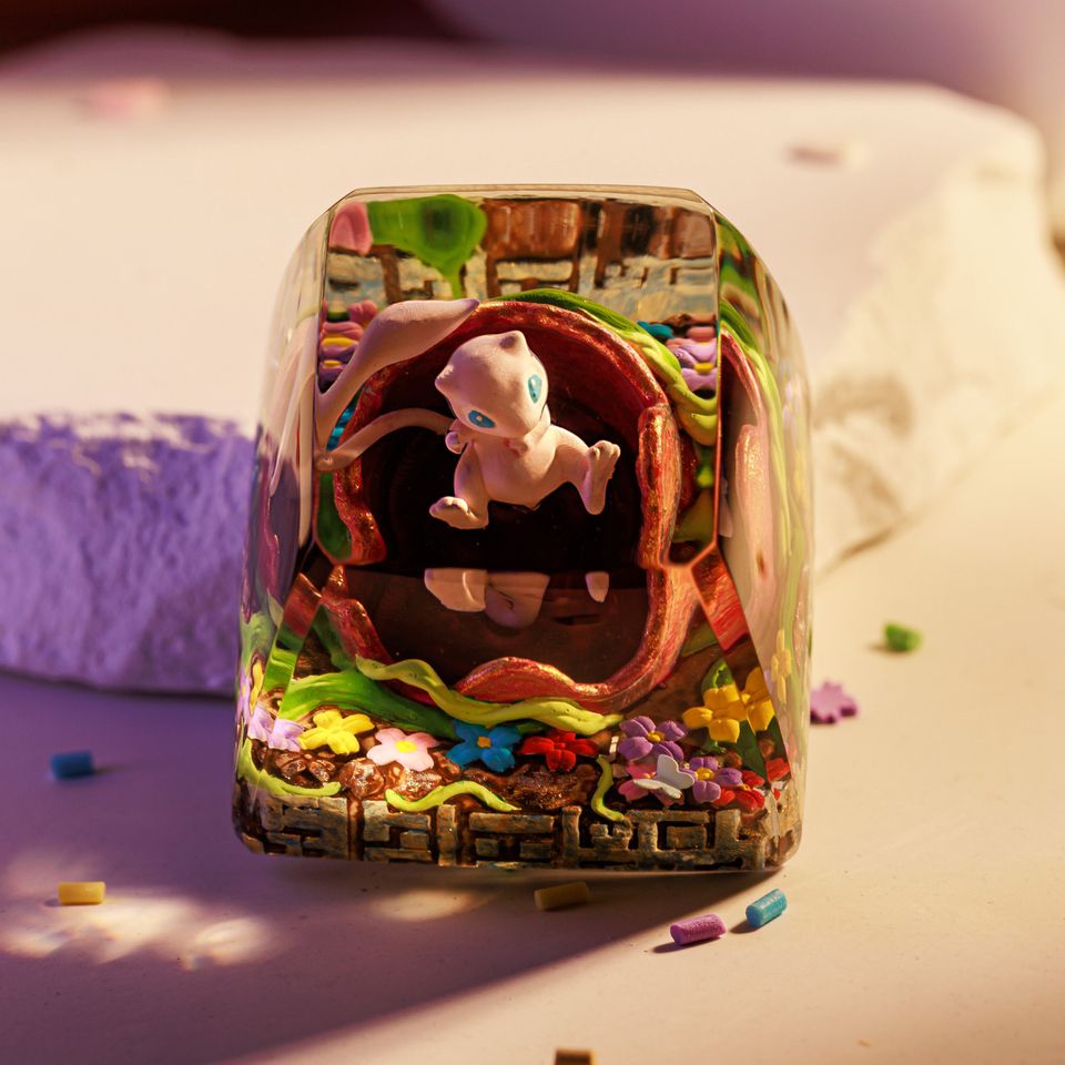 Custom MEW ANIME Artisan Keycap, Spacebar Keycap, Keycap Set, Cute Keycap