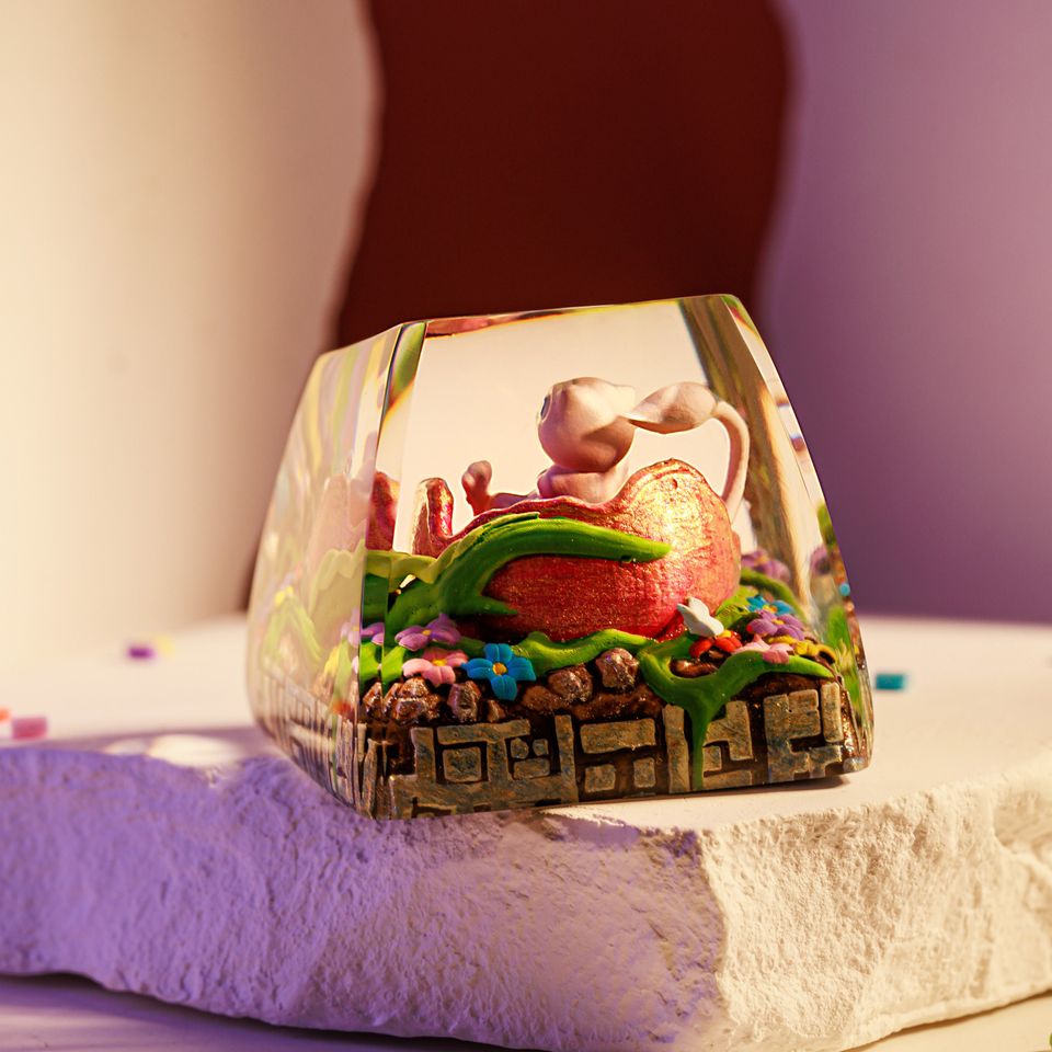 Custom MEW ANIME Artisan Keycap, Spacebar Keycap, Keycap Set, Cute Keycap