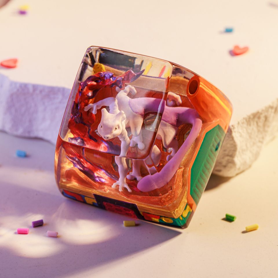 MEWTWO Artisan Keycap, Spacebar Keycap, Keycap Set, Cute Keycap