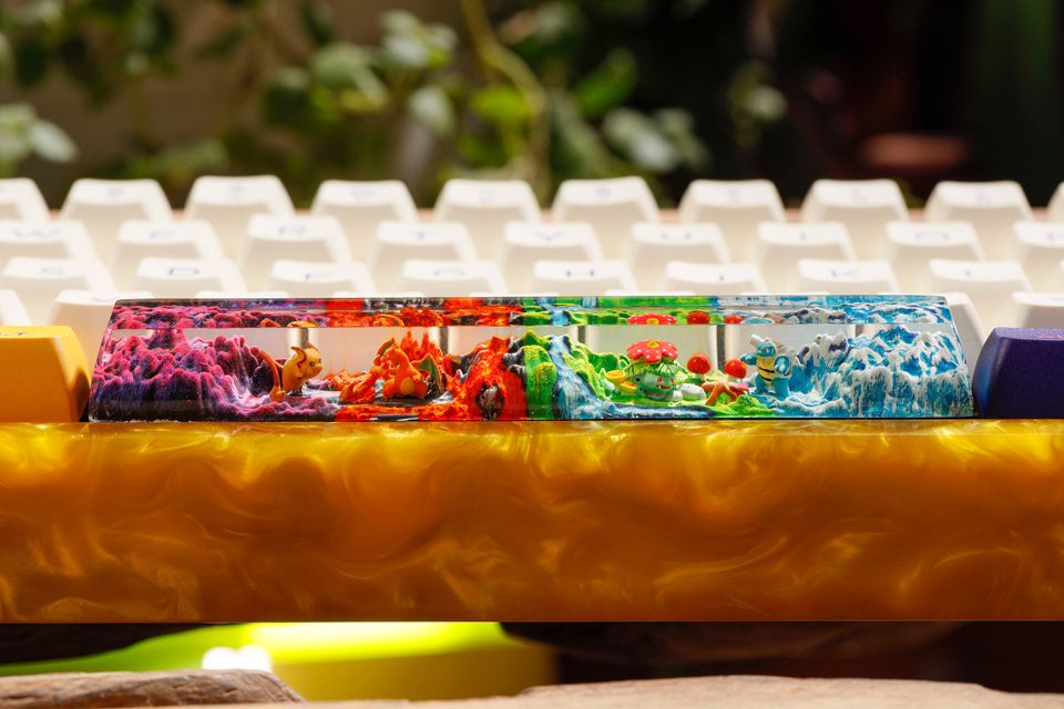 Raichu PKM Artisan Keycap, Spacebar Keycap, Keycap Set, Cute Keycap