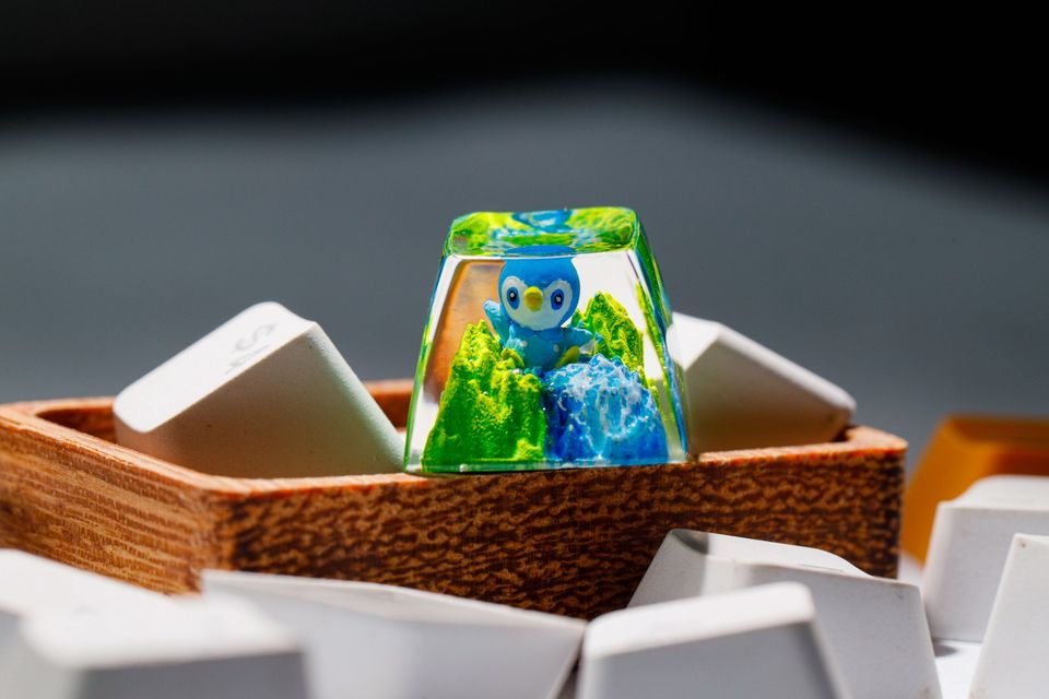 Piplup PKM Custom Artisan Keycap, Spacebar Keycap, Keycap Set, Cute Keycap