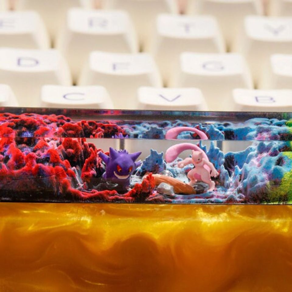 Mewtwo PKM Custom Keycaps, Spacebar Keycap, Keycap Set, Cute Keycapaps Anime
