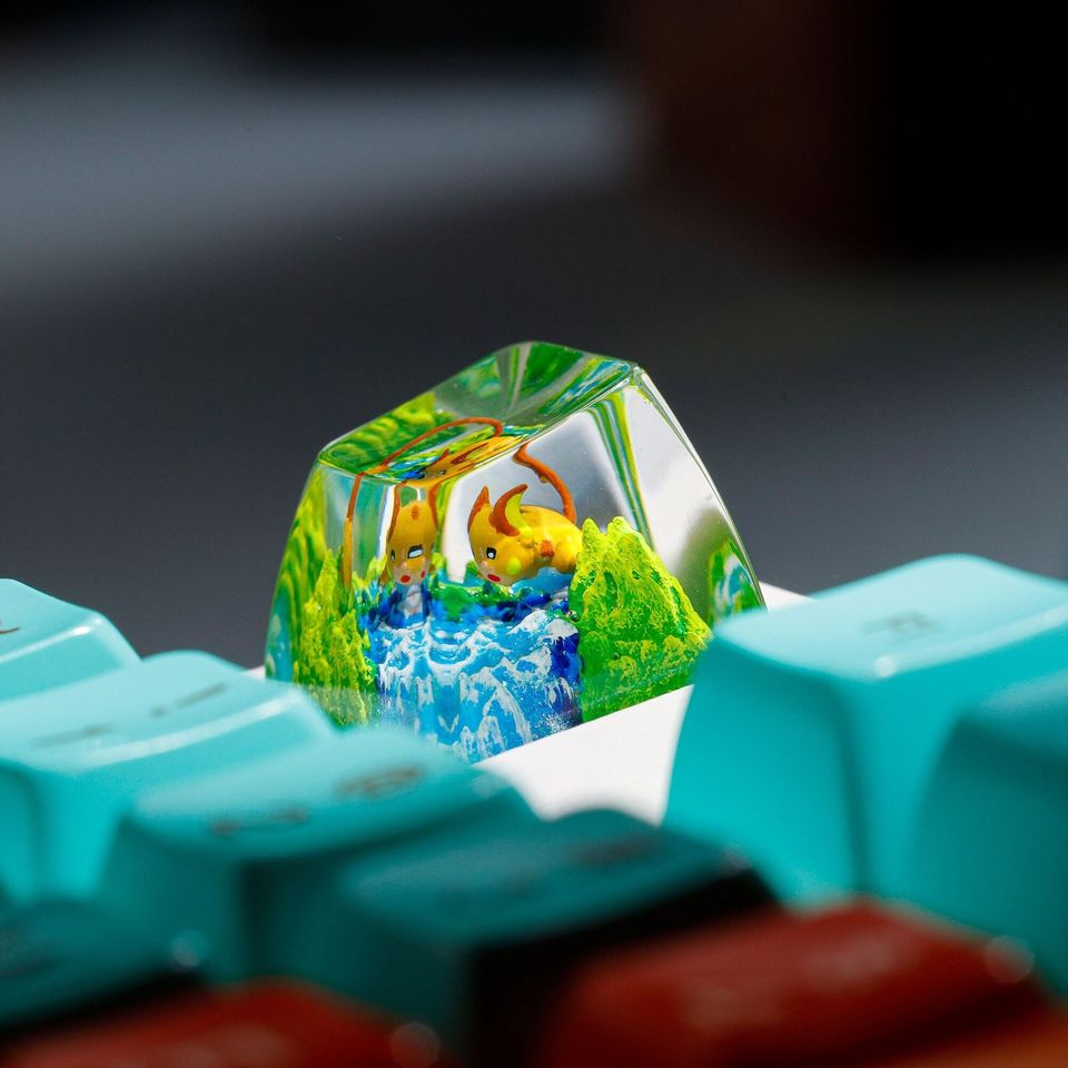 Raichu PKM Artisan Keycap, Spacebar Keycap, Keycap Set, Cute Keycap