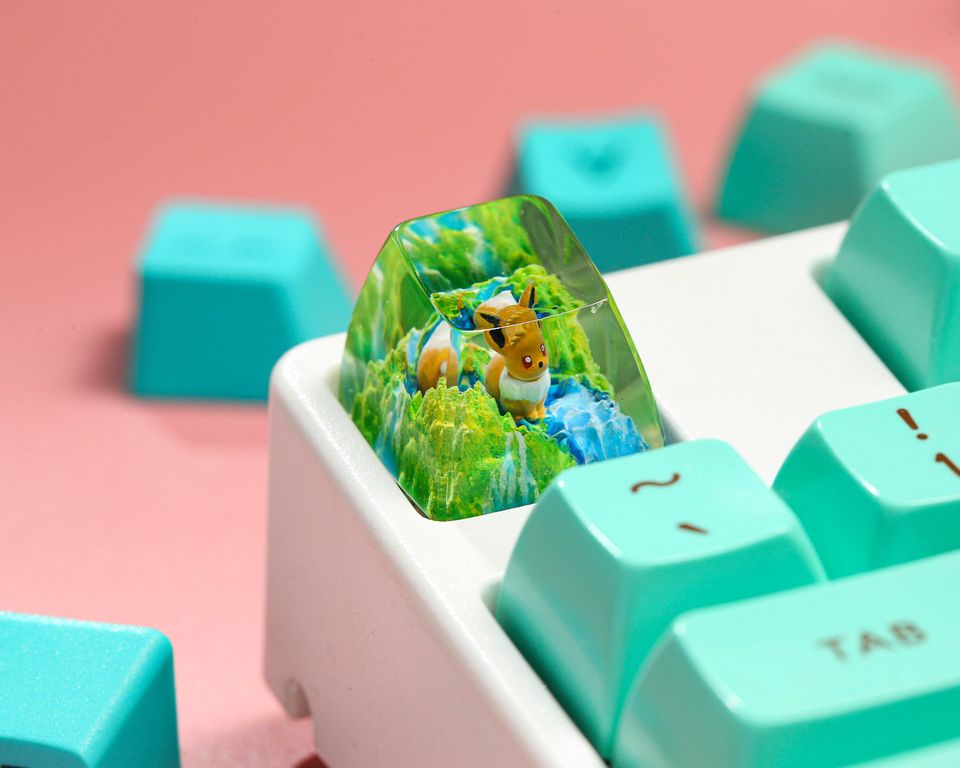 Evee PKM Keycaps, Spacebar Keycap, Keycap Set, Cute Keycap