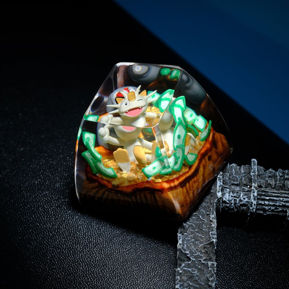 MEOWTH PKM Artisan Keycap, Spacebar Keycap, Keycap Set, Cute Keycap