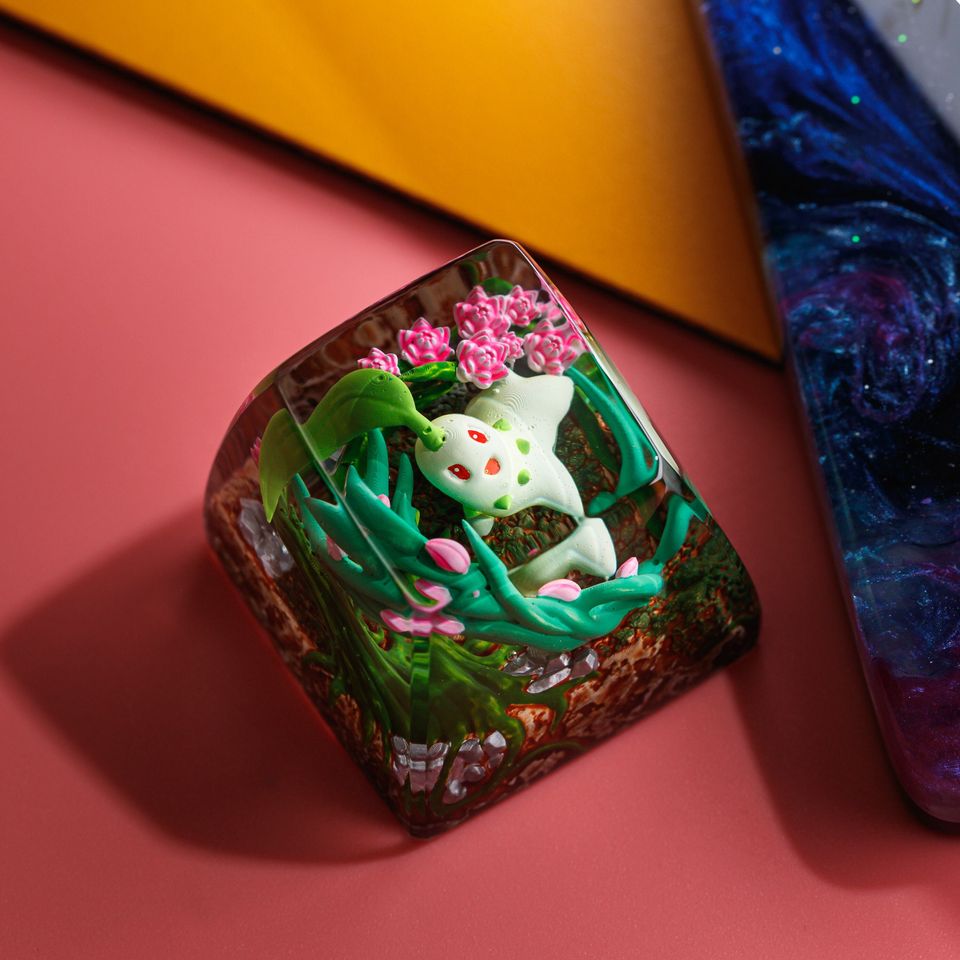 CHICORITA ANIME Artisan Keycap, Spacebar Keycap, Keycap Set, Cute Keycap