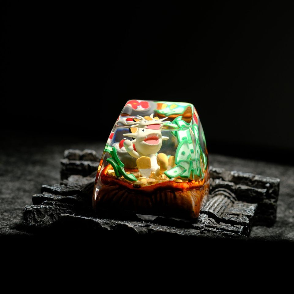 MEOWTH PKM Artisan Keycap, Spacebar Keycap, Keycap Set, Cute Keycap