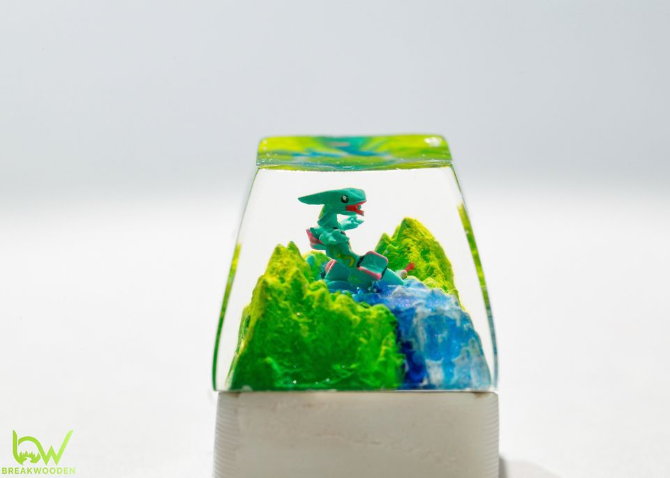 Rayquaza PKM Artisan Keycap, Spacebar Keycap, Keycap Set, Cute Keycap