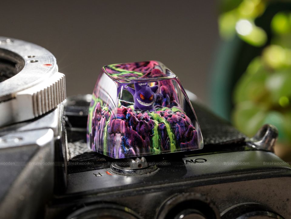F.I.R.E GENGAR Artisan Keycap, Spacebar Keycap, Keycap Set, Cute Keycap