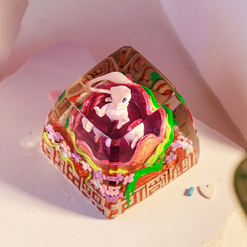 Custom MEW ANIME Artisan Keycap, Spacebar Keycap, Keycap Set, Cute Keycap