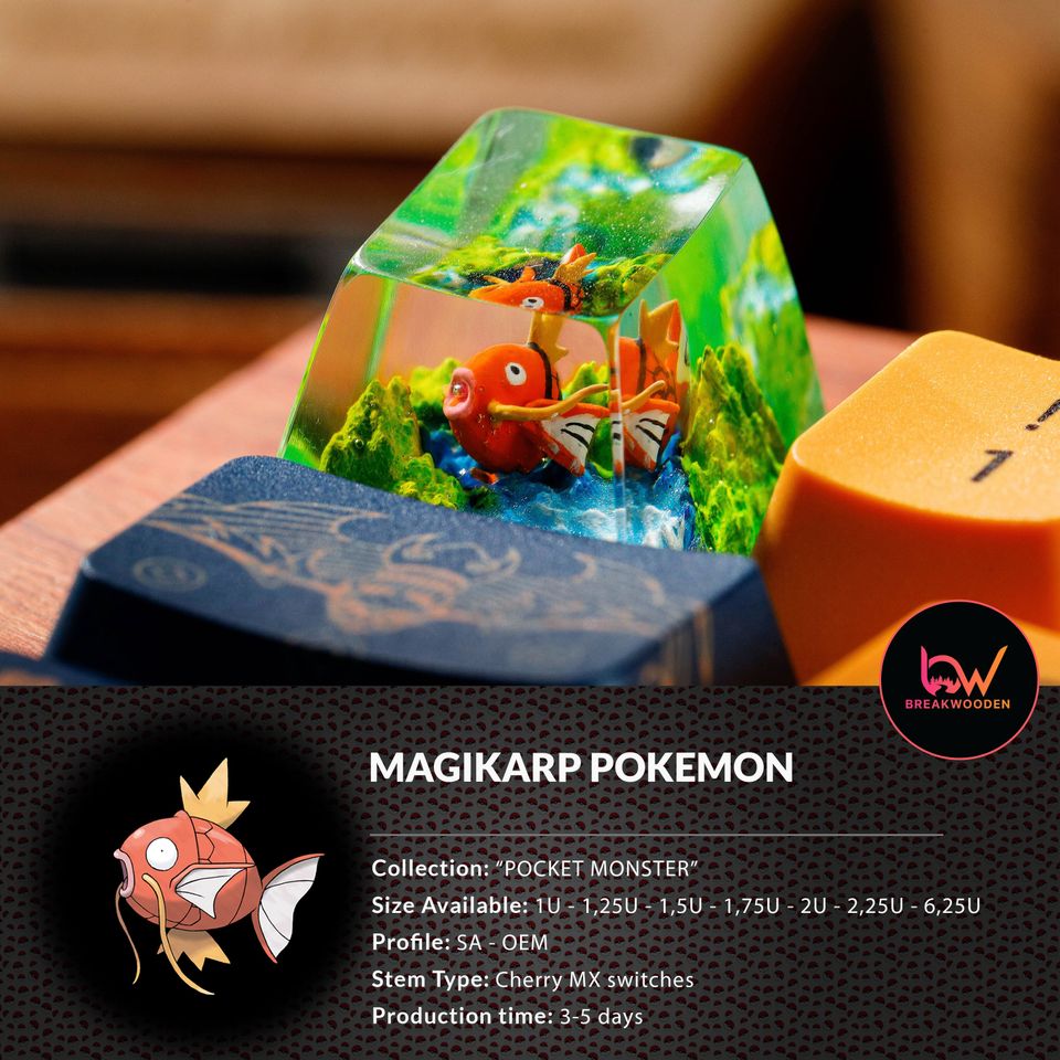 Magikarp PKM Artisan Keycap, Spacebar Keycap, Keycap Set, Cute Keycap