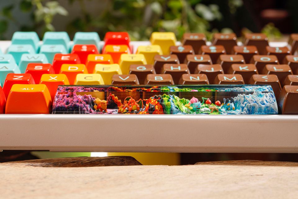Bulbasaur PKM Keycaps, PKM Keycap, Artisan Keycap, Cute Keycap