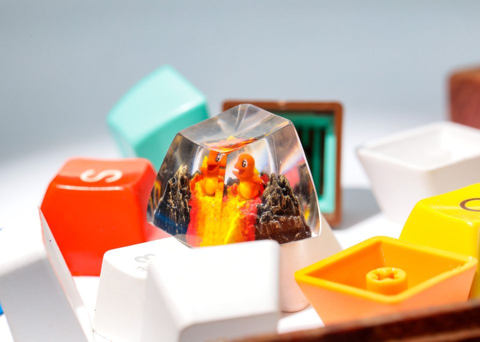 Charmander PKM Artisan Keycap, Spacebar Keycap, Keycap Set, Cute Keycap