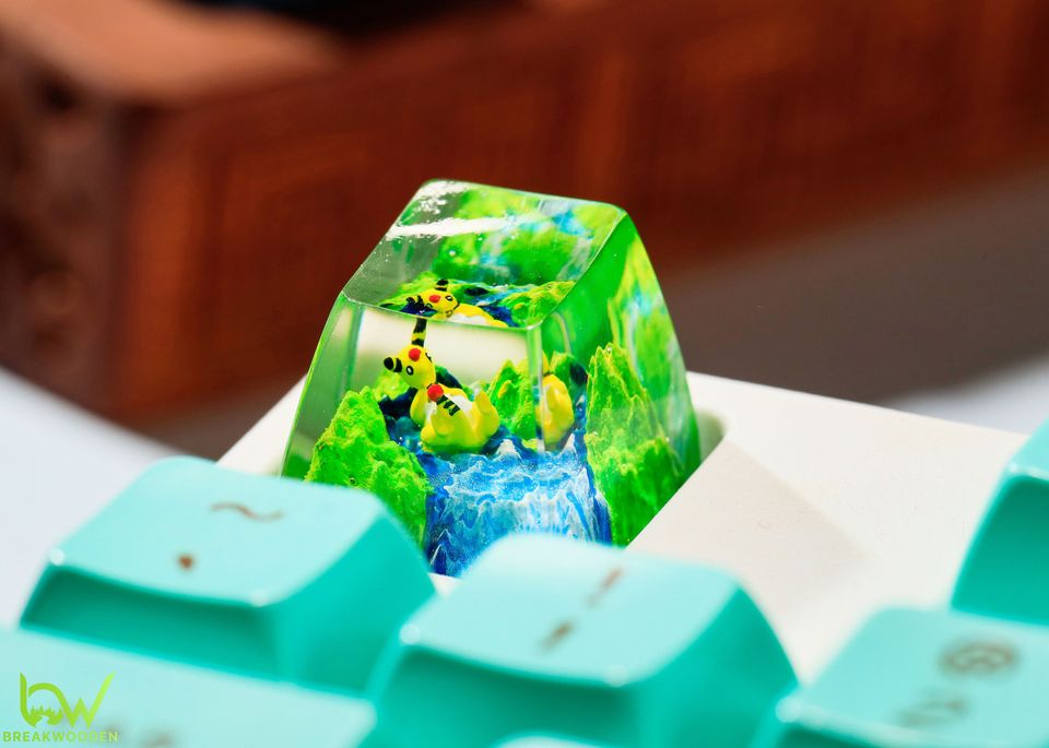 Ampharos PKM Artisan Keycap, Spacebar Keycap, Keycap Set, Cute Keycap