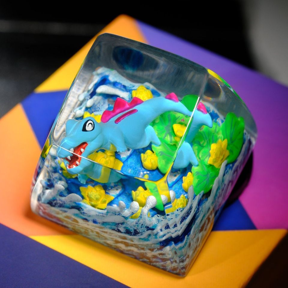 TOTODILE PKM Artisan Keycap, Spacebar Keycap, Keycap Set, Cute Keycap