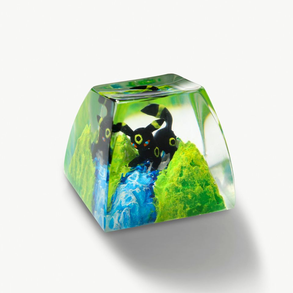 Shiny Umbreon PKM Artisan Keycap, Spacebar Keycap, Keycap Set, Cute Keycap