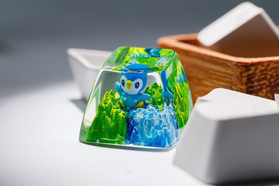Piplup PKM Custom Artisan Keycap, Spacebar Keycap, Keycap Set, Cute Keycap