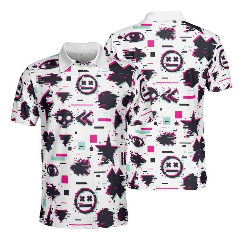 Digital Glitch Polo Shirt