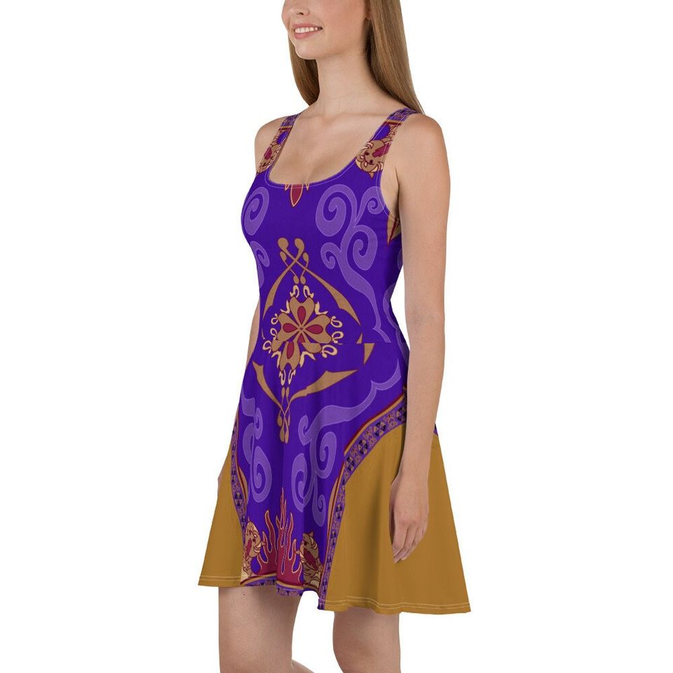Magic Carpet Skater Dress – Fun Cartoon Style Casual Outfit for Women