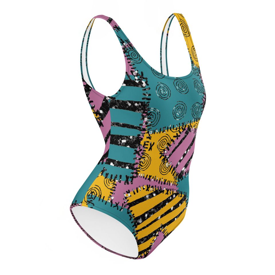 Patchwork Inspired One-Piece Swimsuit