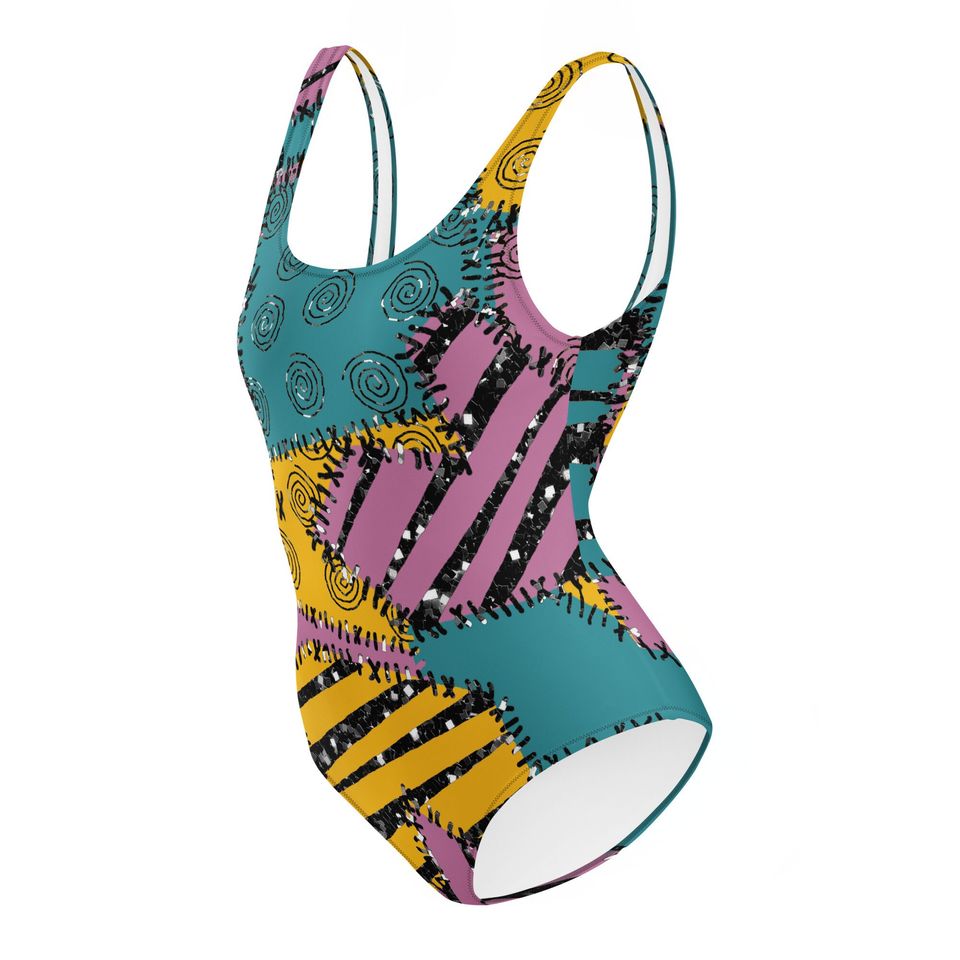 Patchwork Inspired One-Piece Swimsuit