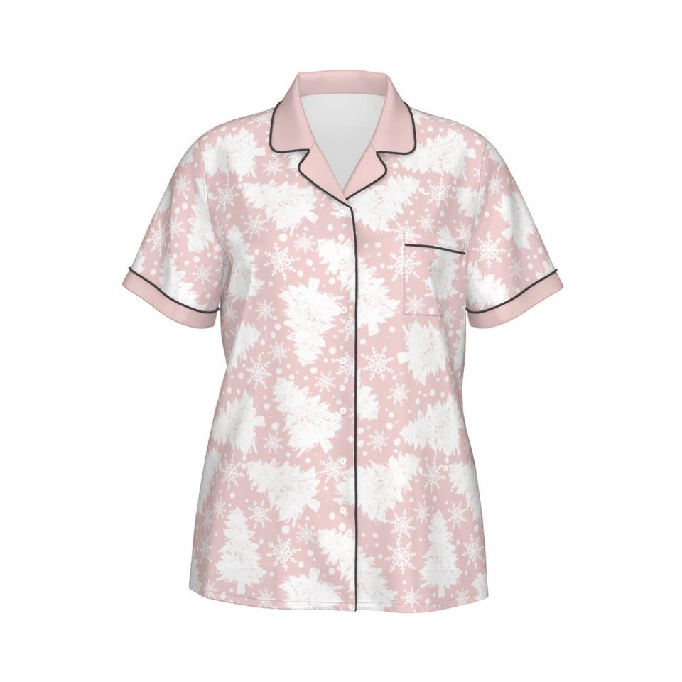 Pink Tree  Short Sleeve Pajama Set