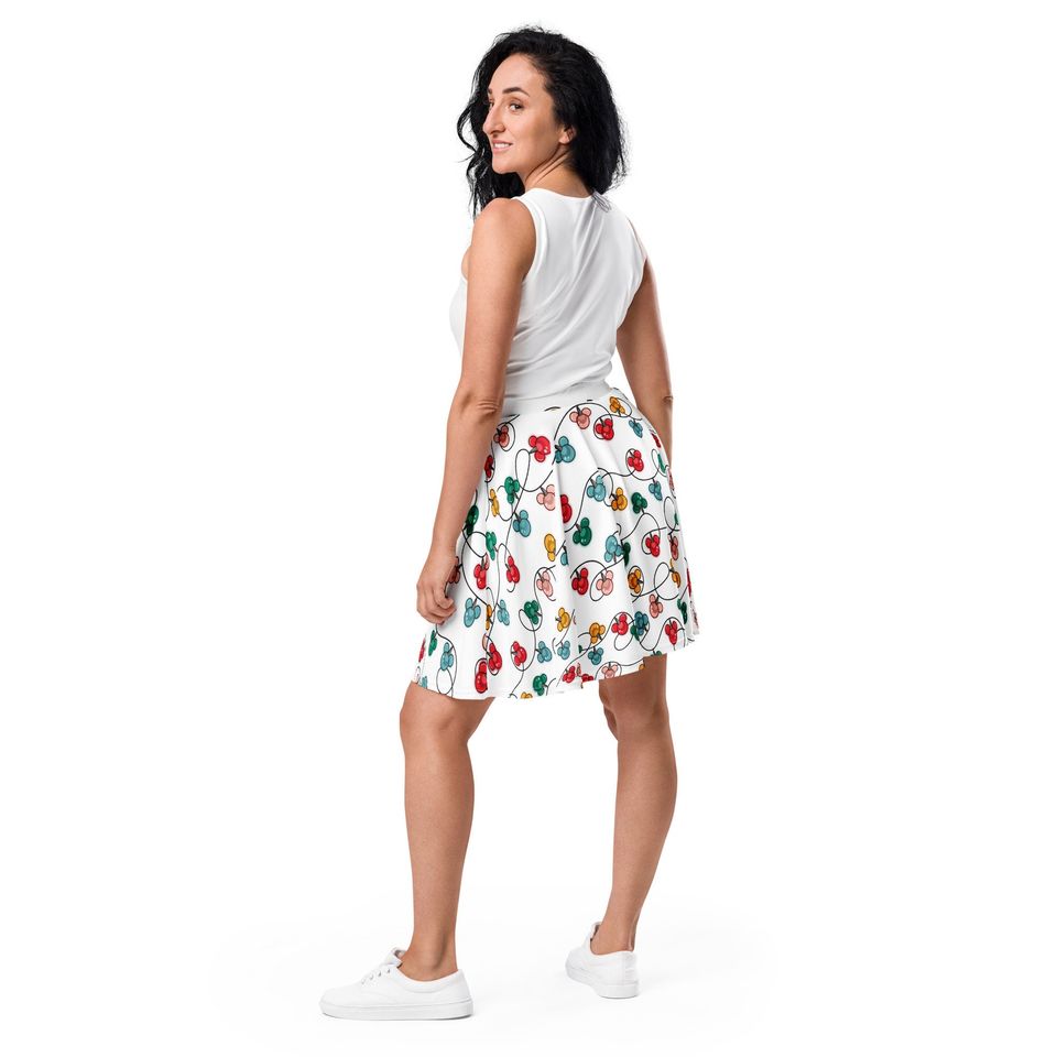 Inspired Christmas Lights Skater Skirt