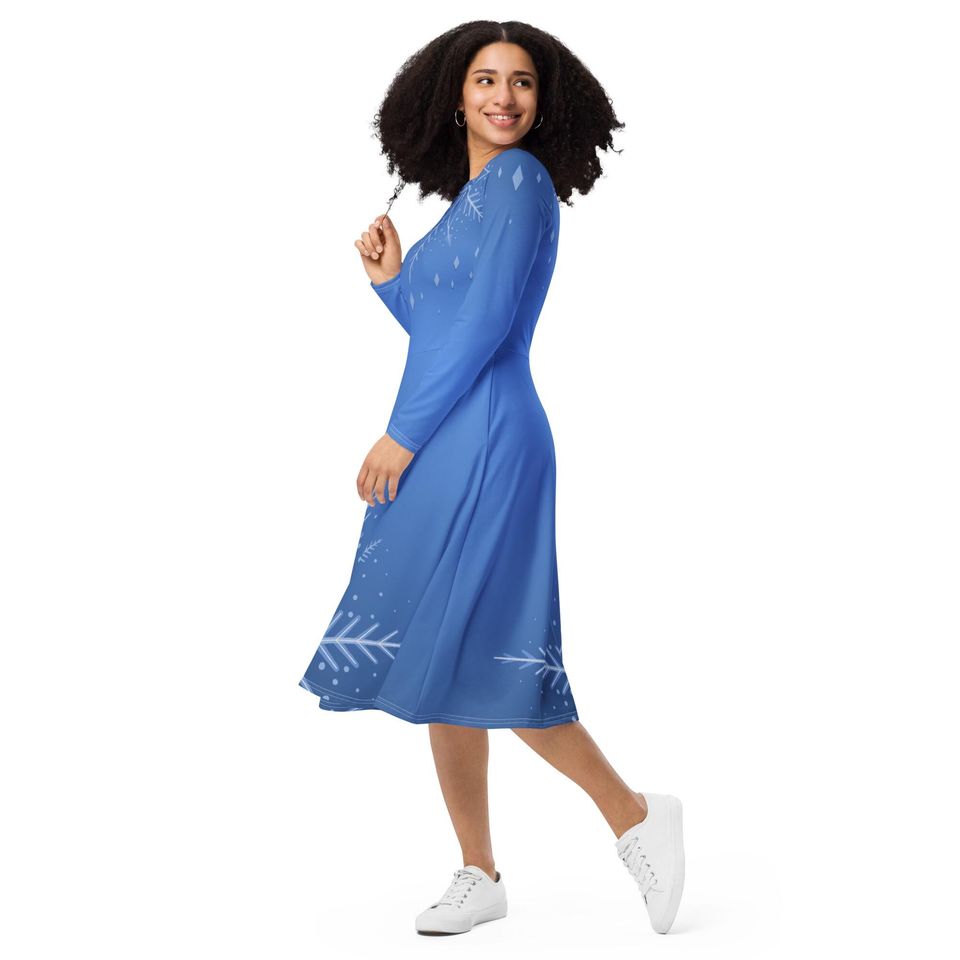 Elsa Christmas long sleeve midi dress
